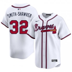 Mens Bravos AJ Smith-Shawver #32 White Limited Jersey 352949-908