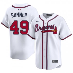 Men's Atlanta Bravos Aaron Bummer #49 White Authentic Jersey 278916-234