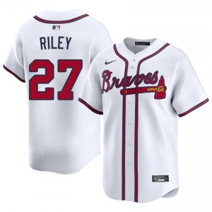 Men's ATL Austin Riley #27 White MLB Jersey 348929-985