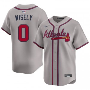 Mens Atlanta Braves Brett Wisely #0 Gray Limited Jersey 953495-917