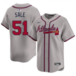 Mens ATL Chris Sale #51 Gray Replica Jersey 800770-612