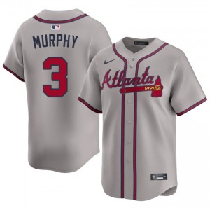 Men's Bravos Dale Murphy #3 Gray Authentic Jerseys 834261-910