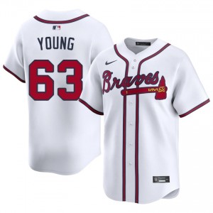 Men's Braves Country Danny Young #63 White Limited Jerseys 944020-500