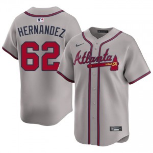 Men's ATL Bravos Daysbel Hernandez #62 Gray Embroidery Jerseys 230865-904