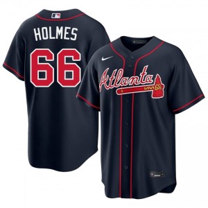 Men's ATL Grant Holmes #66 Navy Replica Jerseys 921065-216