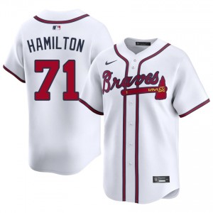 Mens Bravos Ian Hamilton #71 White Embroidery Jersey 181415-276