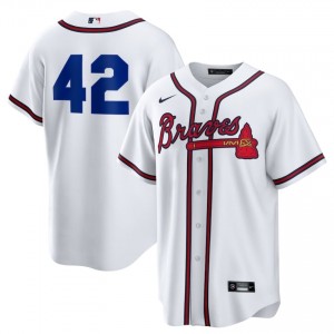 Men ATL Bravos Jackie Robinson Day #42 White Limited Jerseys 716216-949