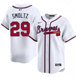 Mens Atlanta Bravos John Smoltz #29 White Authentic Jersey 333419-767
