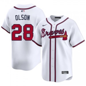 Men's Atlanta Braves Matt Olson #28 White 2026 Jerseys 614022-330
