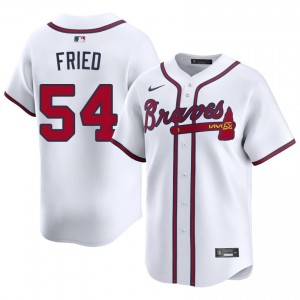 Men Atlanta Bravos Max Fried #54 White Limited Jersey 915651-811
