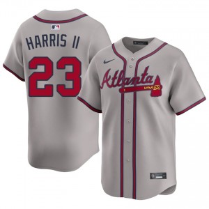 Men's Bravos Michael Harris II #23 Gray Stitched Jersey 629143-446