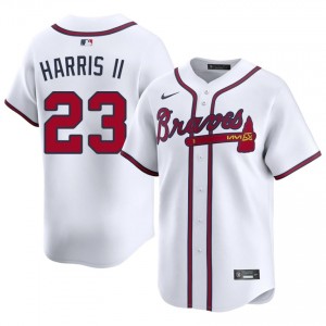 Mens Braves Michael Harris II #23 White Replica Jersey 760054-473