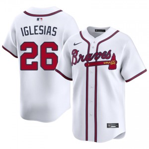 Men's Atlanta Braves Raisel Iglesias #26 White Player Jerseys 701525-945
