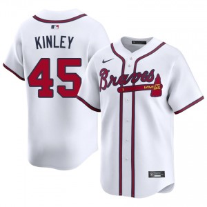 Mens Braves Tyler Kinley #45 White Popular Jerseys 217054-835