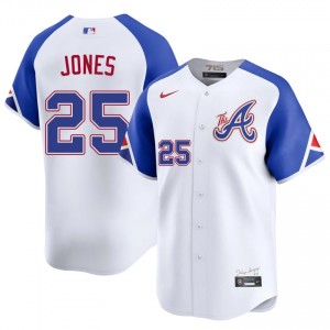 Men ATL Andruw Jones #25 City Connect White Game Jerseys 568771-789