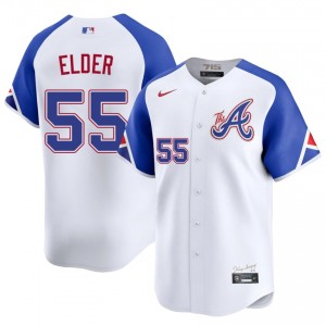 Men's ATL Braves Bryce Elder #55 City Connect White MLB Jersey 455628-412