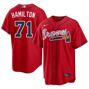 Men's ATL Bravos Ian Hamilton #71 Red MLB Jersey 361137-190