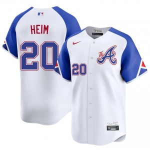 Mens Bravos Jonah Heim #20 City Connect White Stitched Jerseys 991956-589
