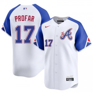 Men's Bravos Jurickson Profar #17 City Connect White Limited Jerseys 623083-386