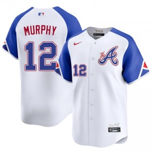 Men's Atlanta Braves Sean Murphy #12 City Connect White Embroidery Jerseys 474869-364