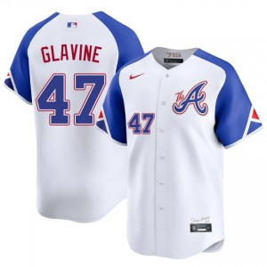 Men's Atlanta Bravos Tom Glavine #47 City Connect White Stitched Jersey 199422-783