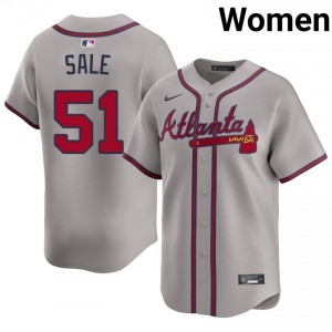 Women's Braves Country Chris Sale #51 Gray Authentic Jerseys 767986-972