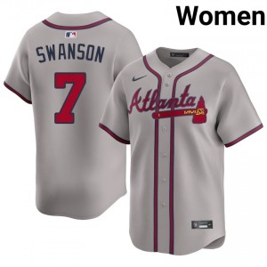 Womens Atlanta Bravos Dansby Swanson #7 Gray New Jerseys 715452-129