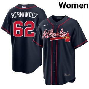 Women's ATL Daysbel Hernandez #62 Navy Game Jerseys 788094-838