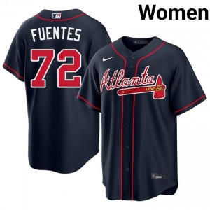 Women's Atlanta Bravos Didier Fuentes #72 Navy Official Jerseys 296299-689