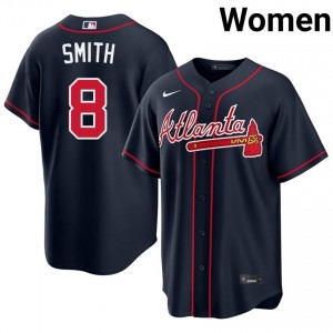 Women Atlanta Bravos Dominic Smith #8 Navy 2026 Jerseys 507077-367