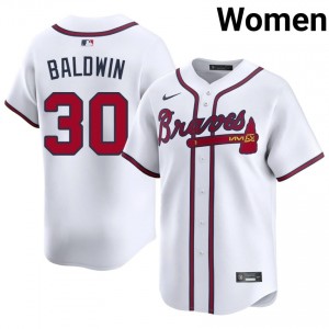Women's ATL Drake Baldwin #30 White Stitched Jersey 860953-945