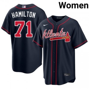 Womens Braves Ian Hamilton #71 Navy Player Jersey 132507-357