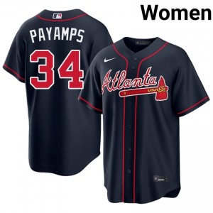 Women's Atlanta Braves Joel Payamps #34 Navy Popular Jerseys 439465-104