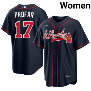 Women's ATL Bravos Jurickson Profar #17 Navy Authentic Jerseys 694653-639