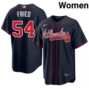 Women's ATL Bravos Max Fried #54 Navy Player Jersey 301976-953