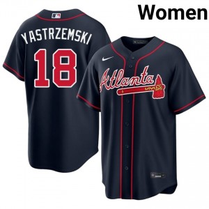 Womens ATL Mike Yastrzemski #18 Navy Limited Jersey 197940-994