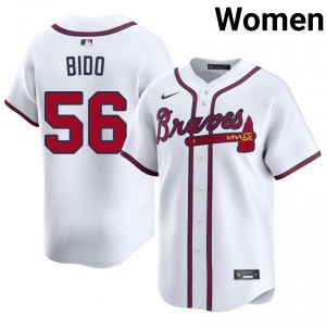 Womens ATL Osvaldo Bido #56 White MLB Jersey 290140-311