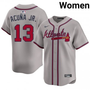 Womens Atlanta Braves Ronald Acuna Jr. #13 Gray 2026 Jerseys 307538-886