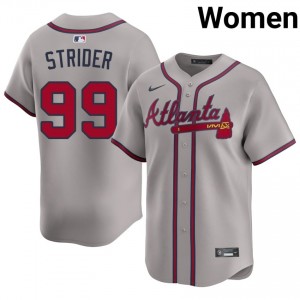Women's Atlanta Braves Spencer Strider #99 Gray Stitched Jersey 698819-802