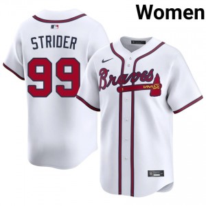 Women's ATL Spencer Strider #99 White Limited Jersey 321643-387
