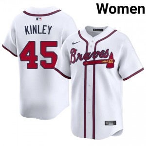 Womens Bravos Tyler Kinley #45 White Embroidery Jerseys 717967-914