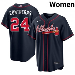 Womens Atlanta Bravos William Contreras #24 Navy 2026-27 Jerseys 646404-921