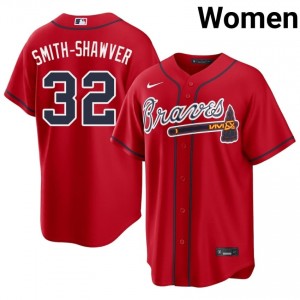 Women's Braves AJ Smith-Shawver #32 Red Popular Jerseys 705402-969