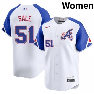 Women's Bravos Chris Sale #51 City Connect White Embroidery Jersey 705764-525