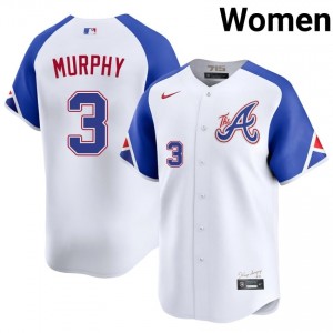 Women ATL Braves Dale Murphy #3 City Connect White Player Jerseys 230116-206
