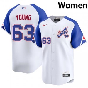 Women Bravos Danny Young #63 City Connect White Official Jersey 194447-696