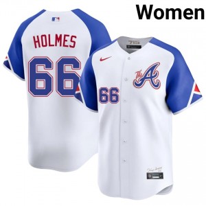 Women Atlanta Bravos Grant Holmes #66 City Connect White Popular Jerseys 912187-445