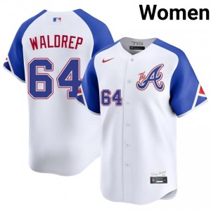 Women Bravos Hurston Waldrep #64 City Connect White Limited Jersey 160289-515