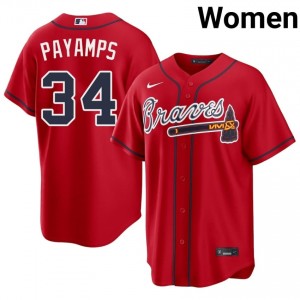 Womens Atlanta Bravos Joel Payamps #34 Red 2026-27 Jersey 962051-572