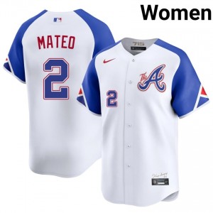 Women ATL Bravos Jorge Mateo #2 City Connect White Authentic Jersey 470403-450